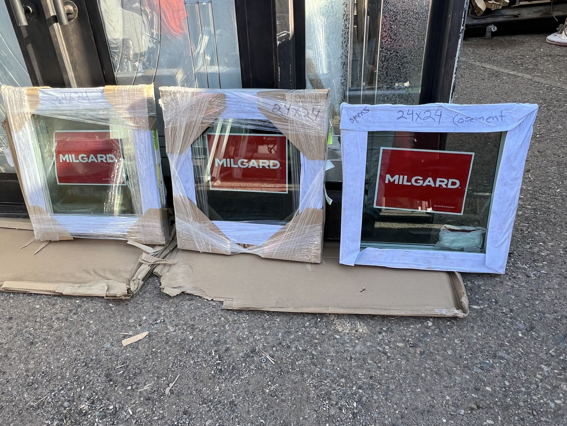 2 picture Glass Windows 24x24 Each $150 1 casement Window 24x24 $350