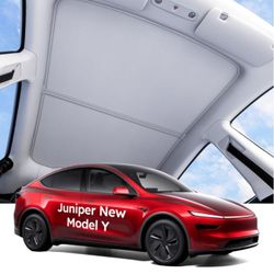 Wigoo 2025 Tesla New Model Y Juniper Accessories Sunshade Roof [Never Sag, Nano Ice-Crystal Coatings] 3-Gen Heat Insulation Glass Roof Sun Shade, Acce