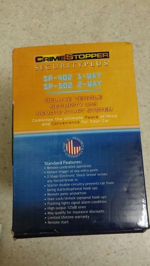 Keyless Entry and Engine Disable Crimestopper SP-402 Car Alarm with Remote Start