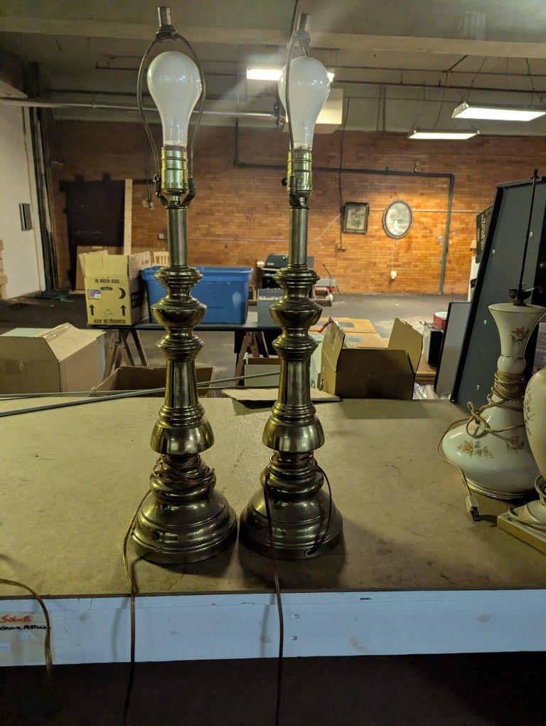 Two Brass Lamps