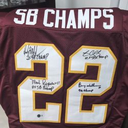 Washington Redskins Custom SB Champs Autographed Jersey