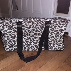 Leopard Xl Collapsible Open Top Tote NWT