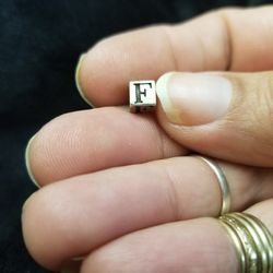 *Sterling Silver Initial Letter F  Pendant/Charm For Bracelet 
Or
Necklace