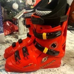 Salomon SX92 Equipe rear-entry top-tier ski boots size Is 350-355 L= 333mm