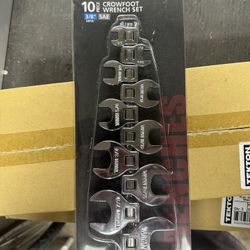10PC 3/8 SAE DRIVE CROWFOOT WRENCH SET 