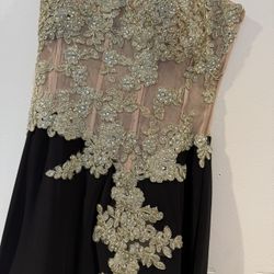 Gold Black Gown