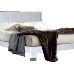 White twin bed frame-wood