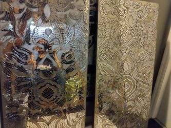CUADROS DE DOS  PANELES DECORADOS CON VIDRIOS
