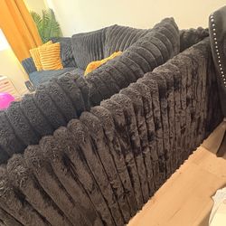 Black Upholstered Sectional