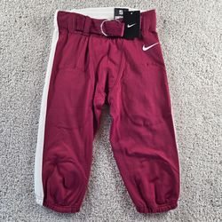 Nike Mens Small Maroon Football Pants D Ring Belt Mach Speed Tights New White