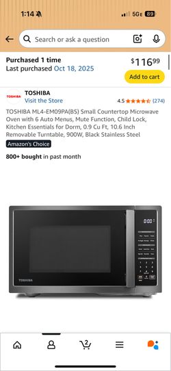 Toshiba Microwave
