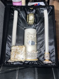Wedding Candle And Cake Knife