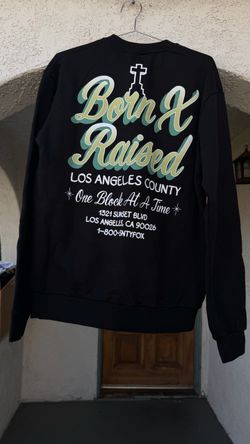 BXR BORN RAISED LOS ANGELES COUNTY BLACK CREWNECK SZ SMALL  SUPREME UNDFTD STUSSY NIKE SB