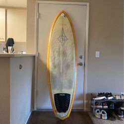 6’6x22.5x3 1/8 Surfboard Broken Leash Plug