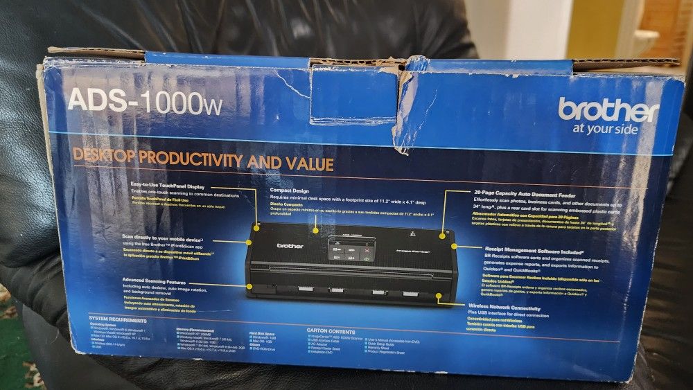 Brother ADS1000W, Duplex Compact Desktop scanner