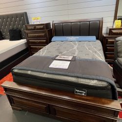BEAUTIFUL NEW GLORIA PLATFORM QUEEN BED, DRESSER, MIRROR AND NIGHT STAND SET ON SALE ONLY $1299. KING SET $1399. IN STOCK SAME DAY DELIVERY 🚚  EASY F