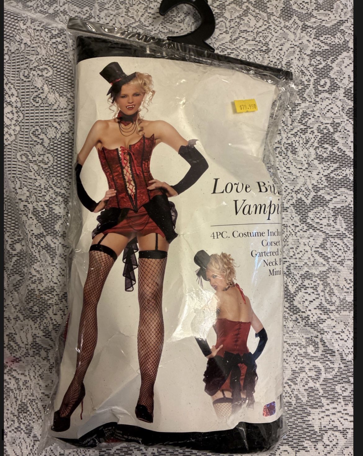 “Love Bite Vampire” Costume – Size L - 4 Piece Set – NEW in Package