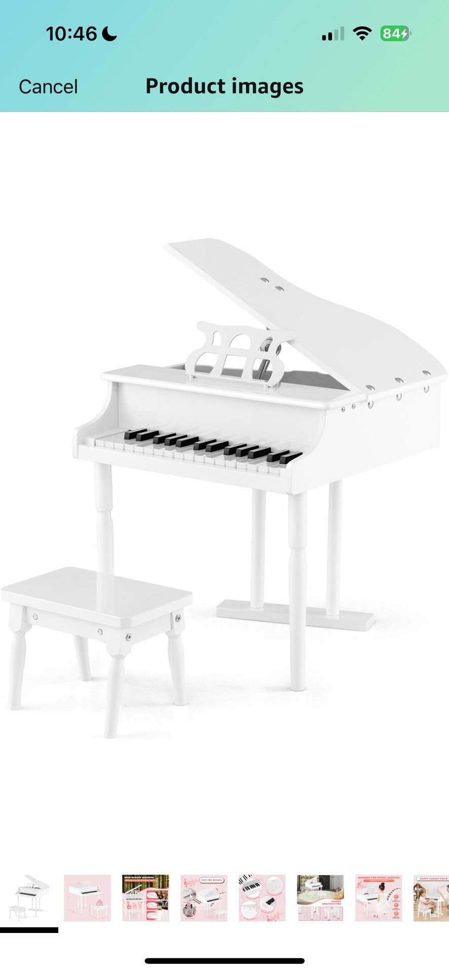 30-Key Kids Classic Piano Musical Instrument, Electronic Kids Keyboard w/ Piano Lid, Bench, Safe Hinge & Detachable Music Stand for Kids 3 Years+, Bla