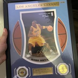 Kobe Bryant Signed Frame With 24k Gold Coins 
