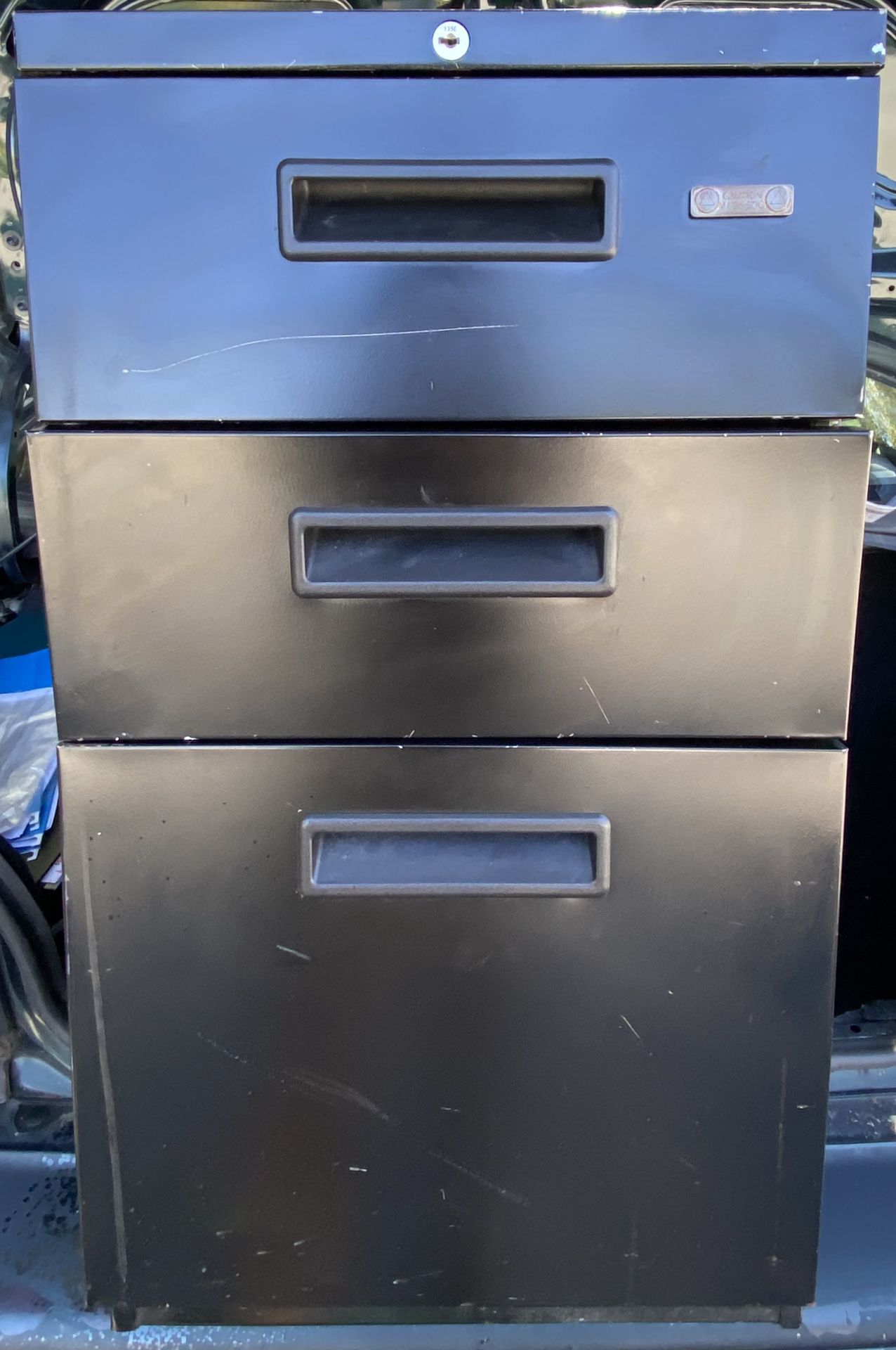 Mobile File cabinet (3 drawers) metallic in Black