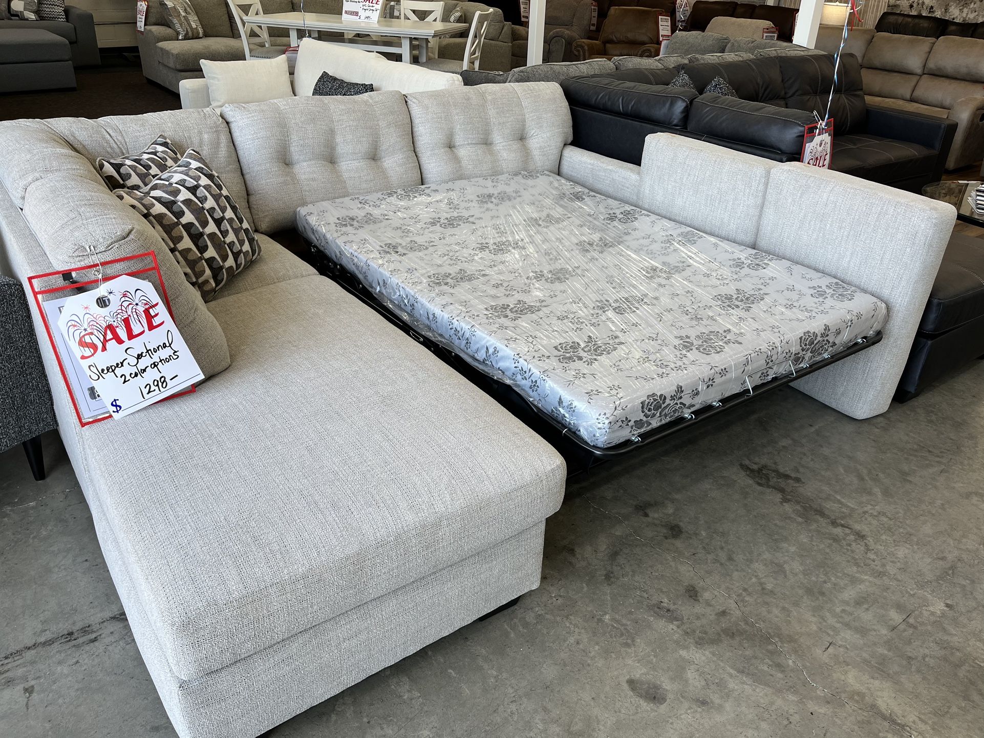 Sectional With Full Sleeper Mattress