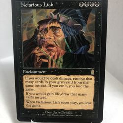 Odyssey Nefarious Lich Rare Enchantment Magic The Gathering Card #153