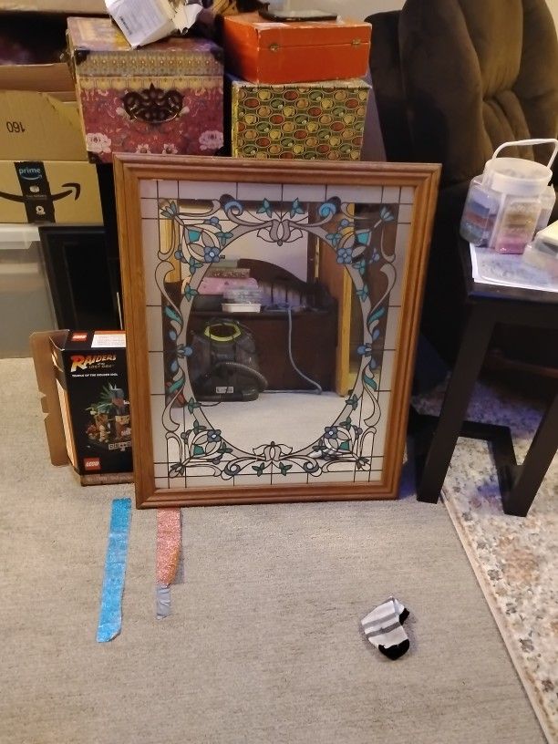 26×32 Approx Oak Framed Wall Mirror