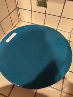 Teal Blue Round Snack Platter - Princess house