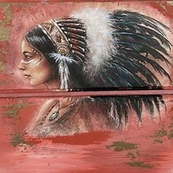 Indian Dresser Ladies Chest Of Drawers Women’s Girls Wood Furniture Native American Indian