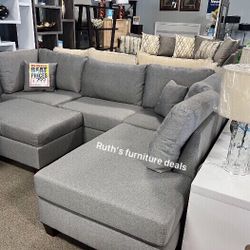 Grey Sectional Sofa With Ottoman 