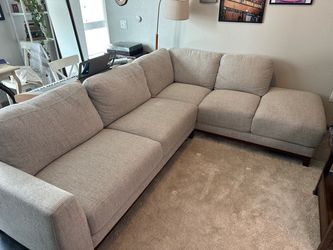 Comfy and Modern Tan Grey Sectional Couch