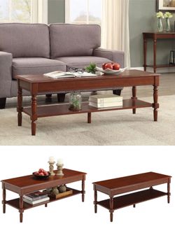 French Country New in Box Espresso Solid Wood Coffee Table