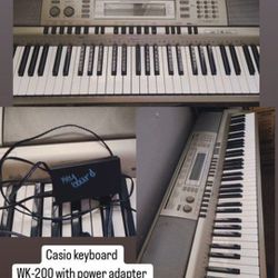 Casio Keyboard WK-200 With Power Adapter 