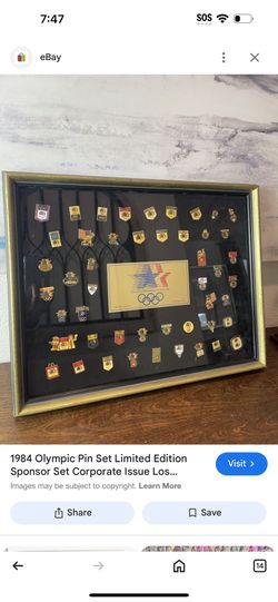 picture frame / 1984 Olympic Pin Set Limited Edition Sponsor Set Corporate Issue Los...