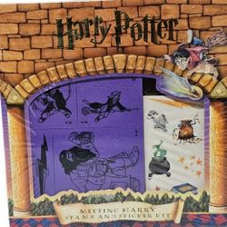Vintage Harry Potter Meeting Harry Stamp And Sticker Kit 2000 Factory Sealed