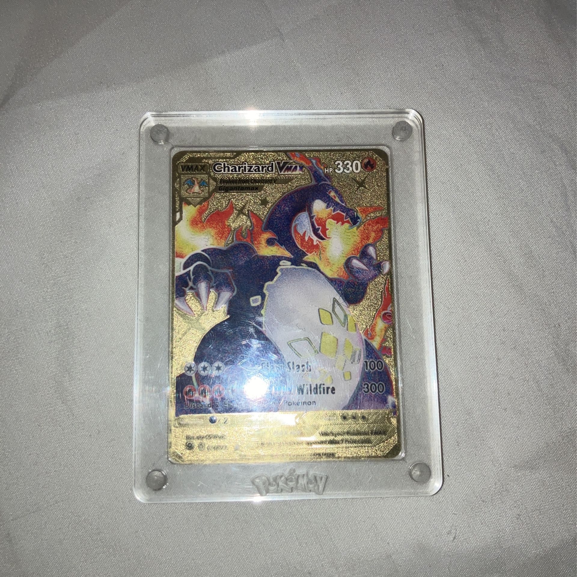 Shiny Charazard VMAX custom metal Pokémon card