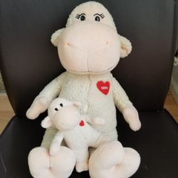 Mother Sheep and Baby Lamb Plush Nestle Toy