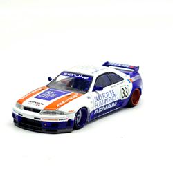 Kaido House x Mini GT Nissan Skyline GT-R (R33) BFTHR V1 – White w/ Blue Two-tone