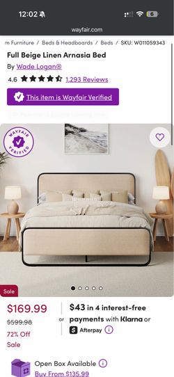 Queen bed frame and mattress - metal ready !115 obo