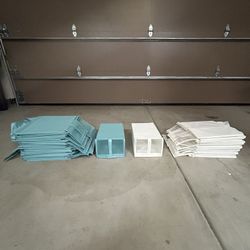 40 PIECES IKEA SHOE BOXES 24 BLUE AND 16 WHITE