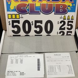 Pull Tab Lottery Tickets 