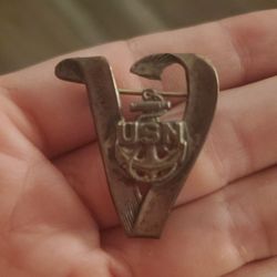 Us Navy Vintage Sterling Silver Pin