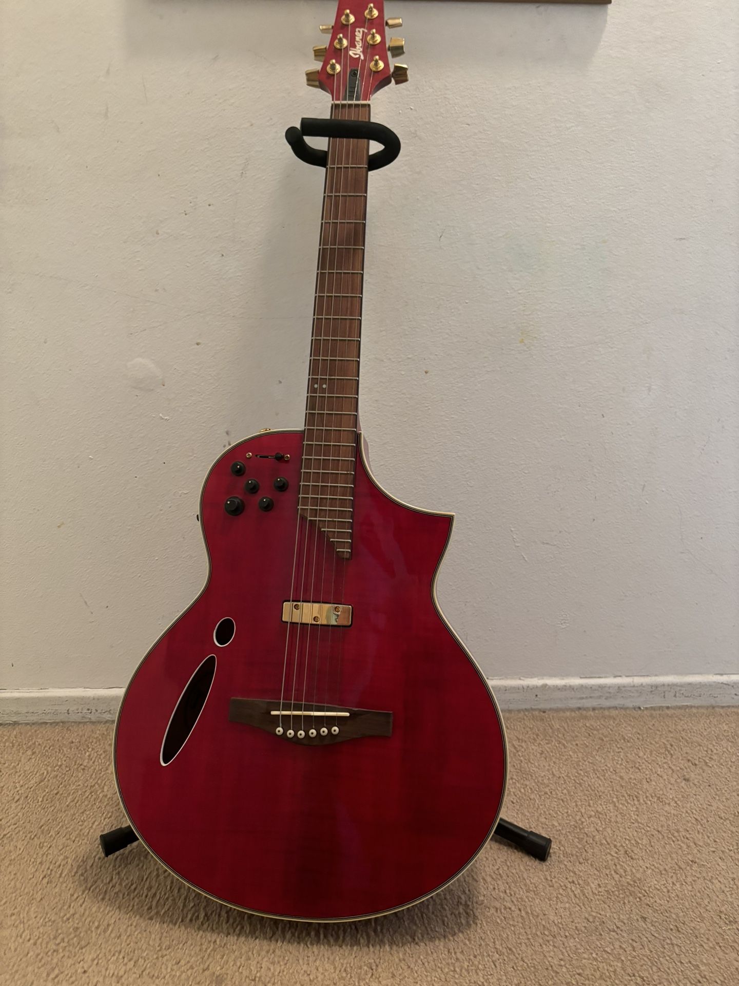 Ibanez Montage MSC550TRD1201 Transparent Red Acoustic Electric Guitar