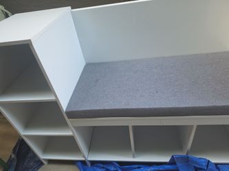 SHOE RACK W bench  CLEAN 229 WHITE
