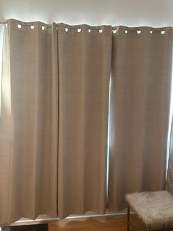 Beige Blackout Curtain Panels