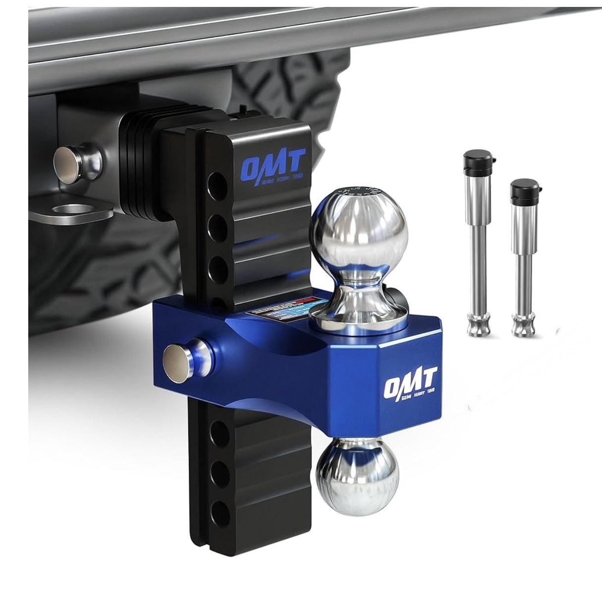 Orion Motor Tech Adjustable Trailer Hitch, 8 in Drop & Rise Hitch Fits 2 in Receiver, 12500 LBS GTW