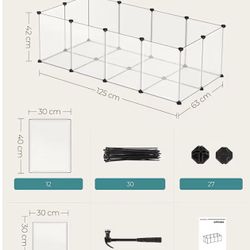 SONGMICS 20 Panels Pet Playpen with Floor, Small Animal Playpen, Pet Fence Indoor, DIY Plastic Enclosure for Guinea Pigs, Bunny, Hamsters, Hedgehogs, 