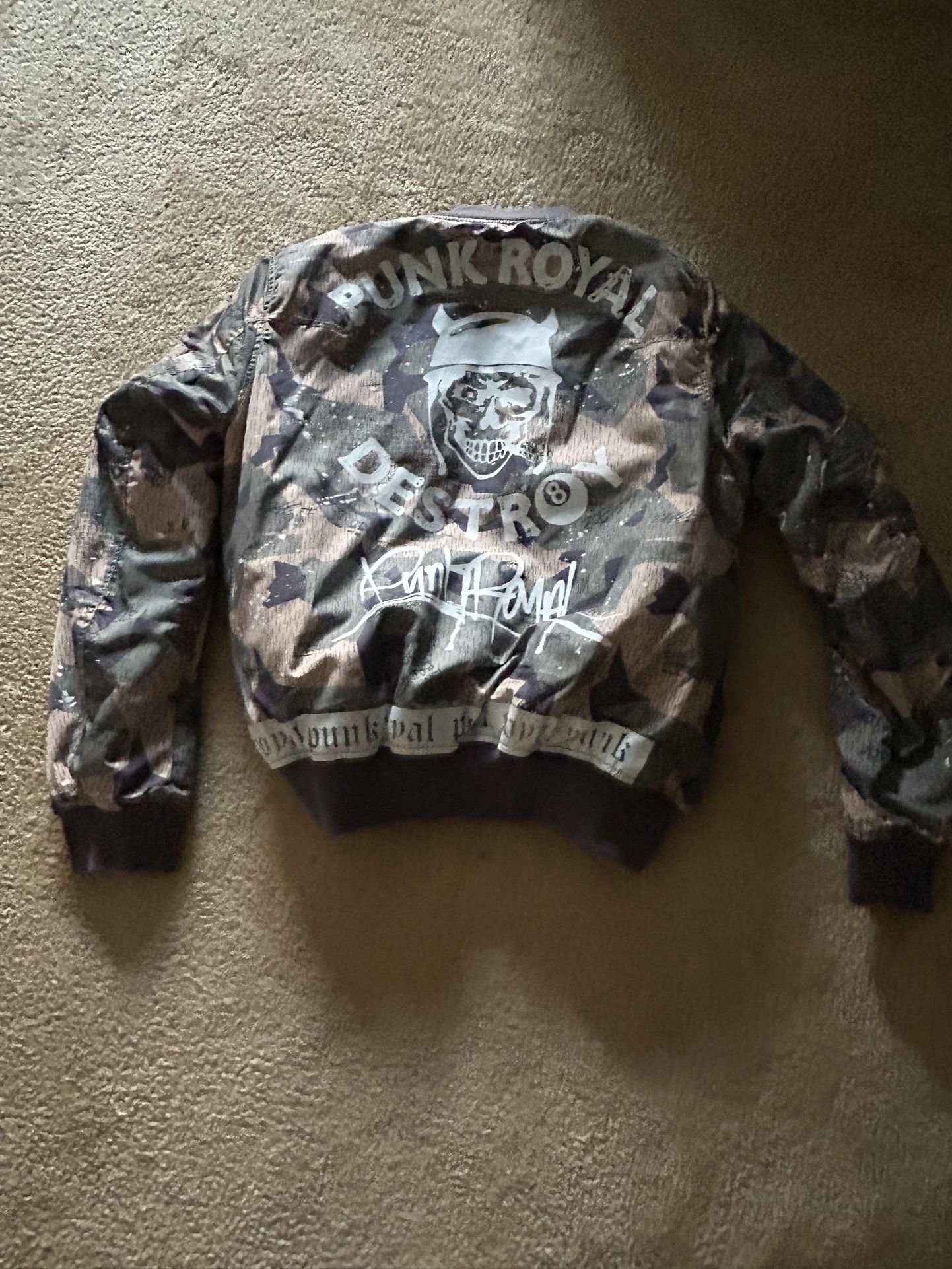Punk Royal AOP Camo Print Bomber Jacket