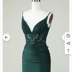 Green Corset Dress Size 6