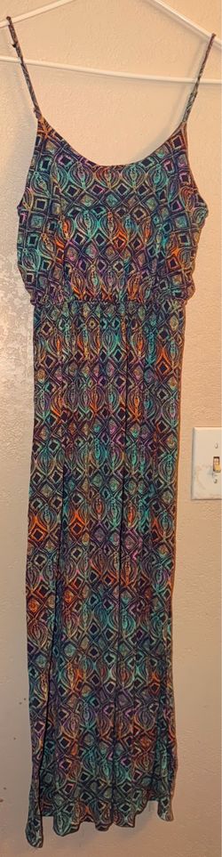 LUSH Geometric Print Maxi Dress Boho Festival Summer Small